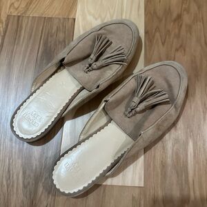 Crown and Ivy Tan Suede Tassel Loafers